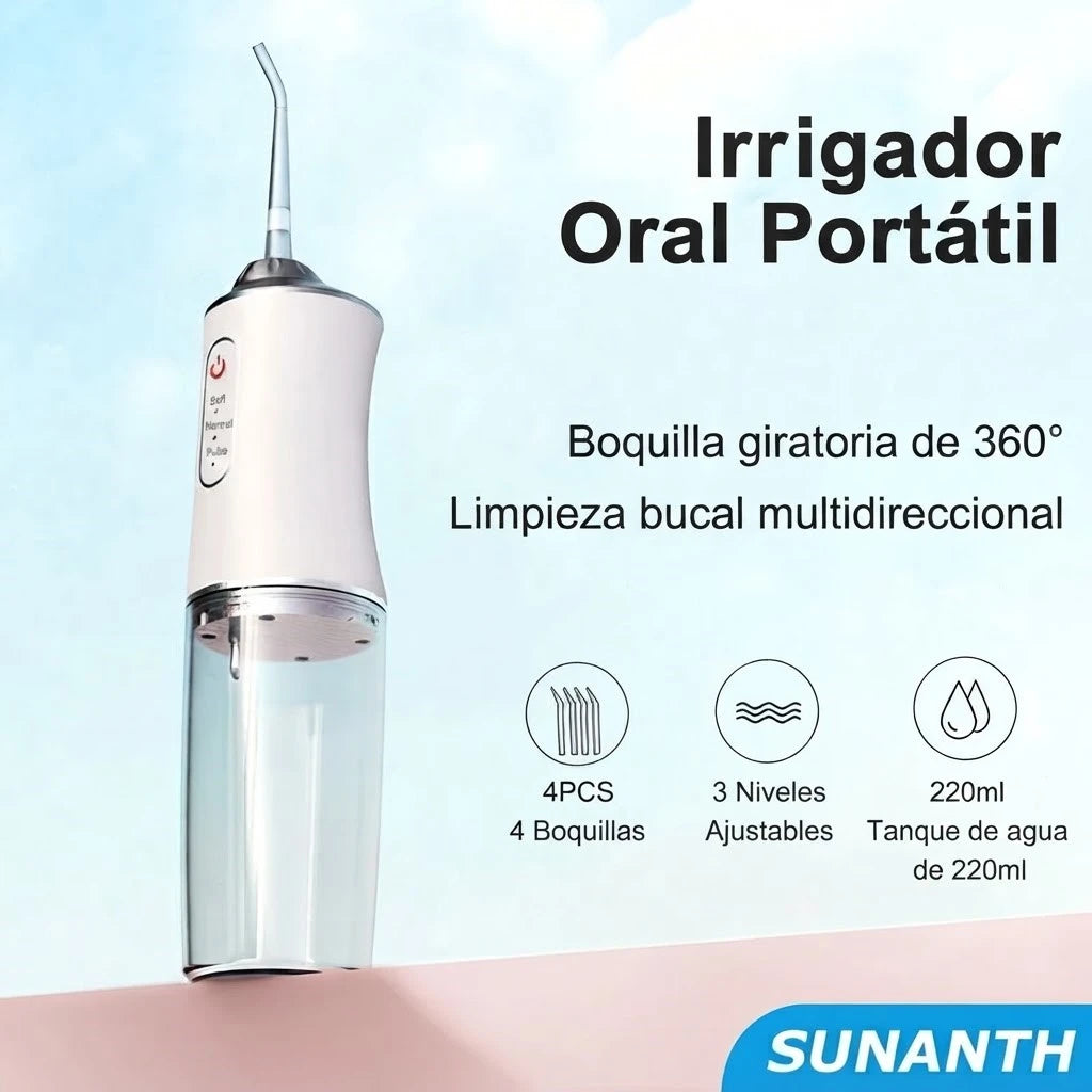 Irrigador Bucal Portátil Recargable, Sonrisa Perfecta y Encías Sanas