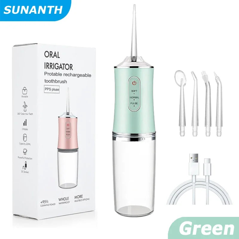 Irrigador Bucal Portátil Recargable, Sonrisa Perfecta y Encías Sanas