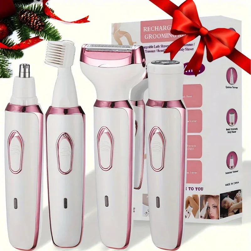 Depiladora Eléctrica Multifuncional 4 en 1, Bikini, Cejas, Axilas