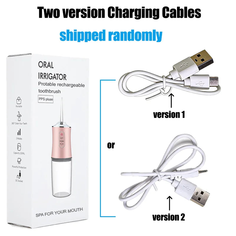 Irrigador Bucal Portátil Recargable, Sonrisa Perfecta y Encías Sanas