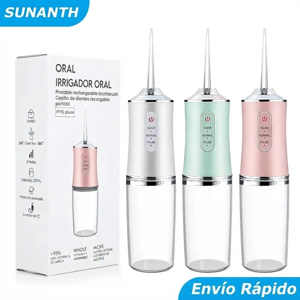 Irrigador Bucal Portátil Recargable, Sonrisa Perfecta y Encías Sanas